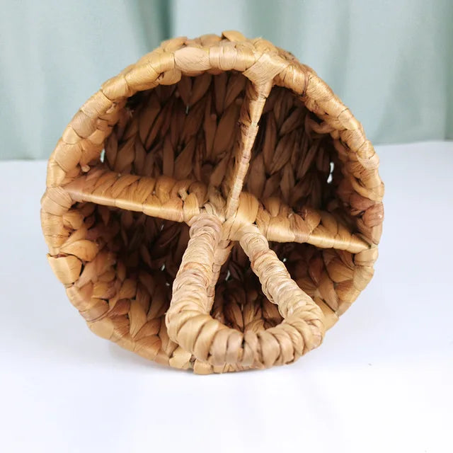 Runder Rattan Besteckkorb – Handgewebter Aufbewahrungskorb aus Naturmaterial | Besteckhalter & Organizer