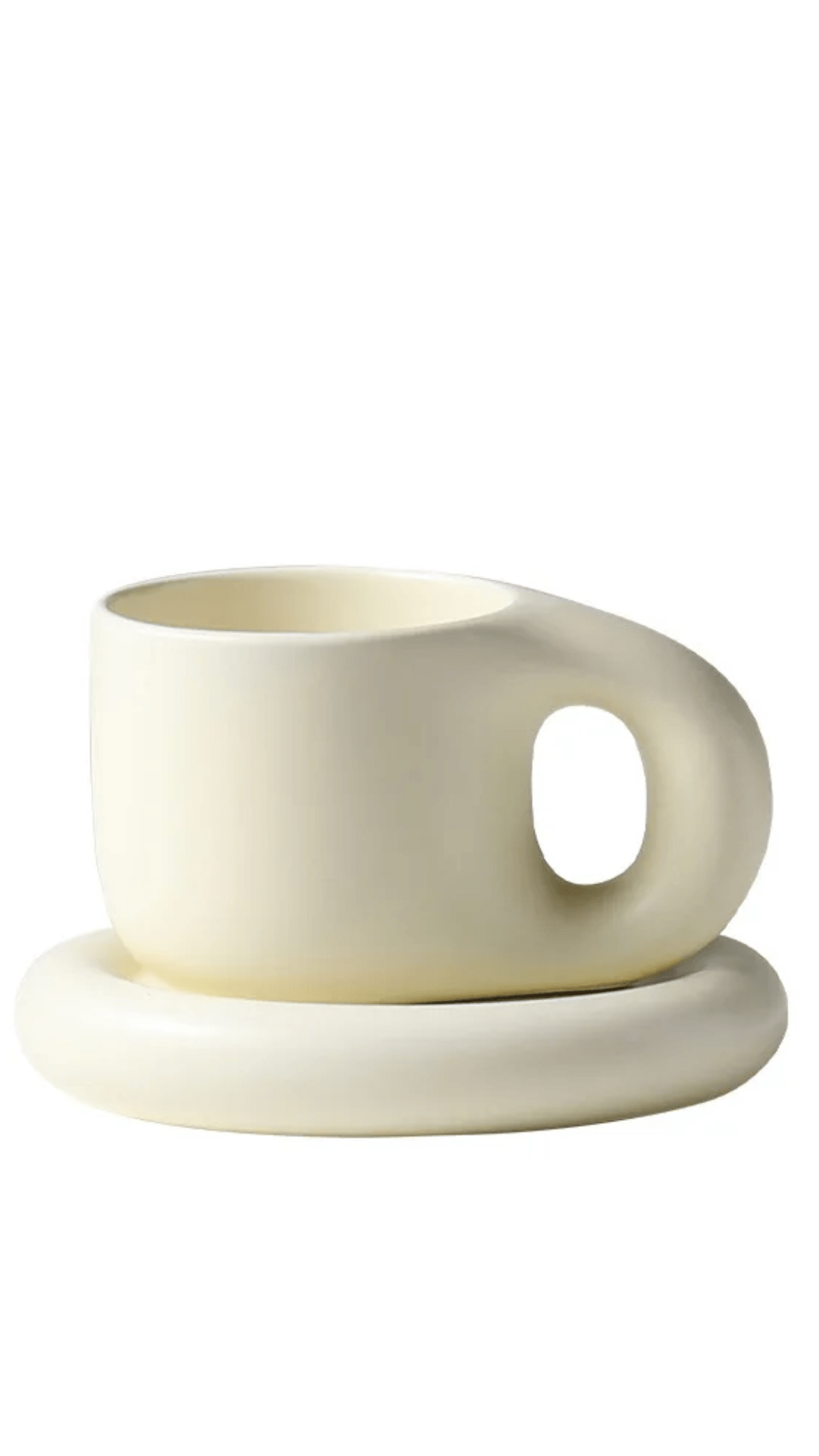Keramik Tasse Nordic mit Untertasse