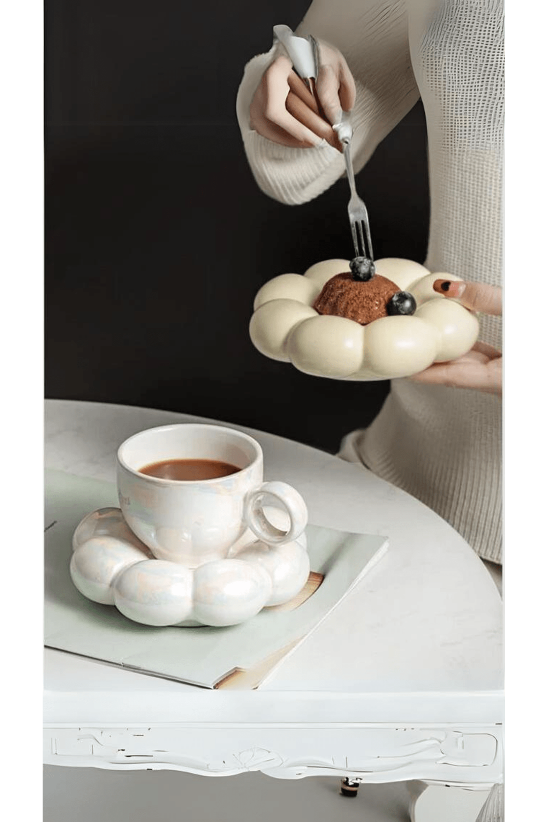 Keramik Tasse Maya mit Untertasse