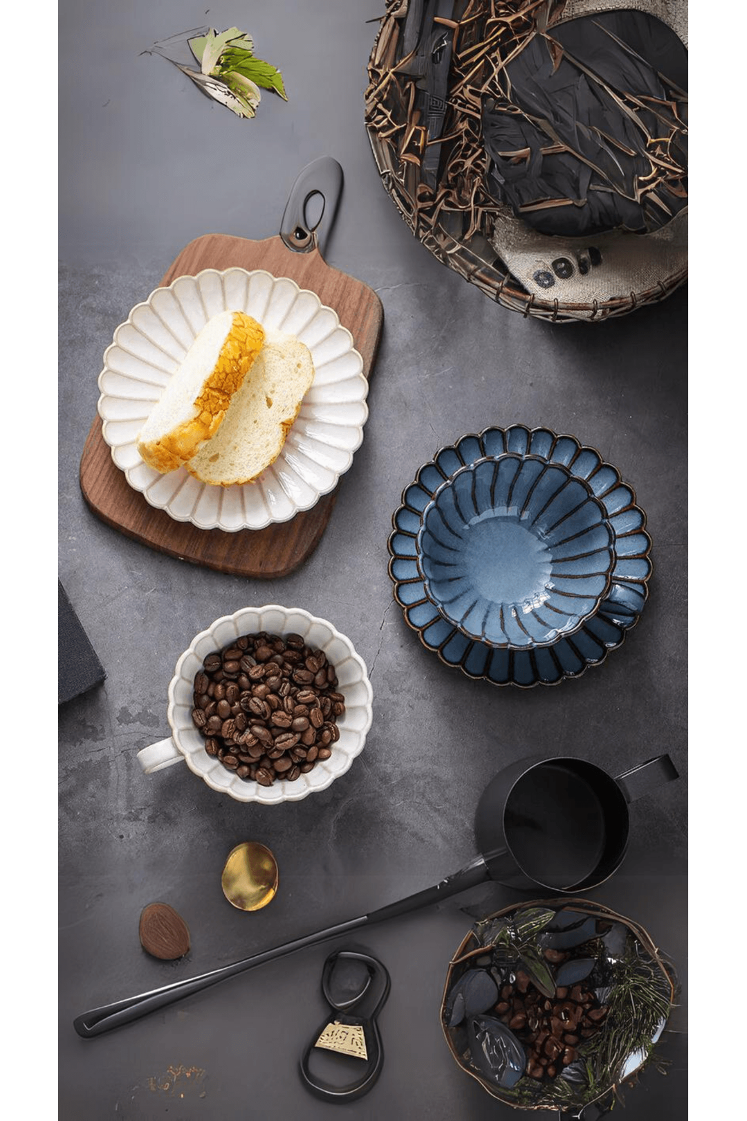 Japanische Keramik Tasse Sienna mit Untertasse