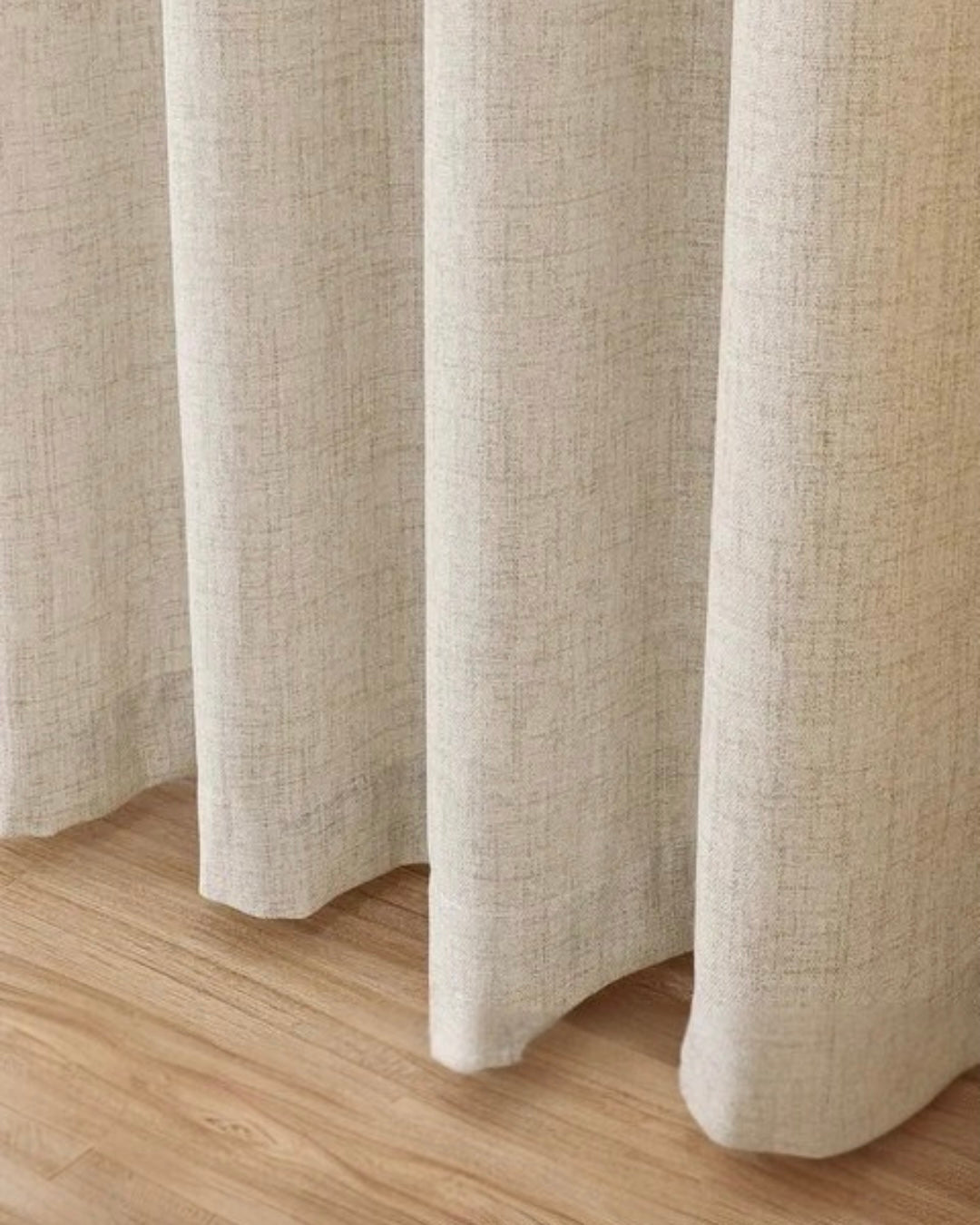 Leinen-Vorhang halbtransparent mit Faltenband – Naturweiß