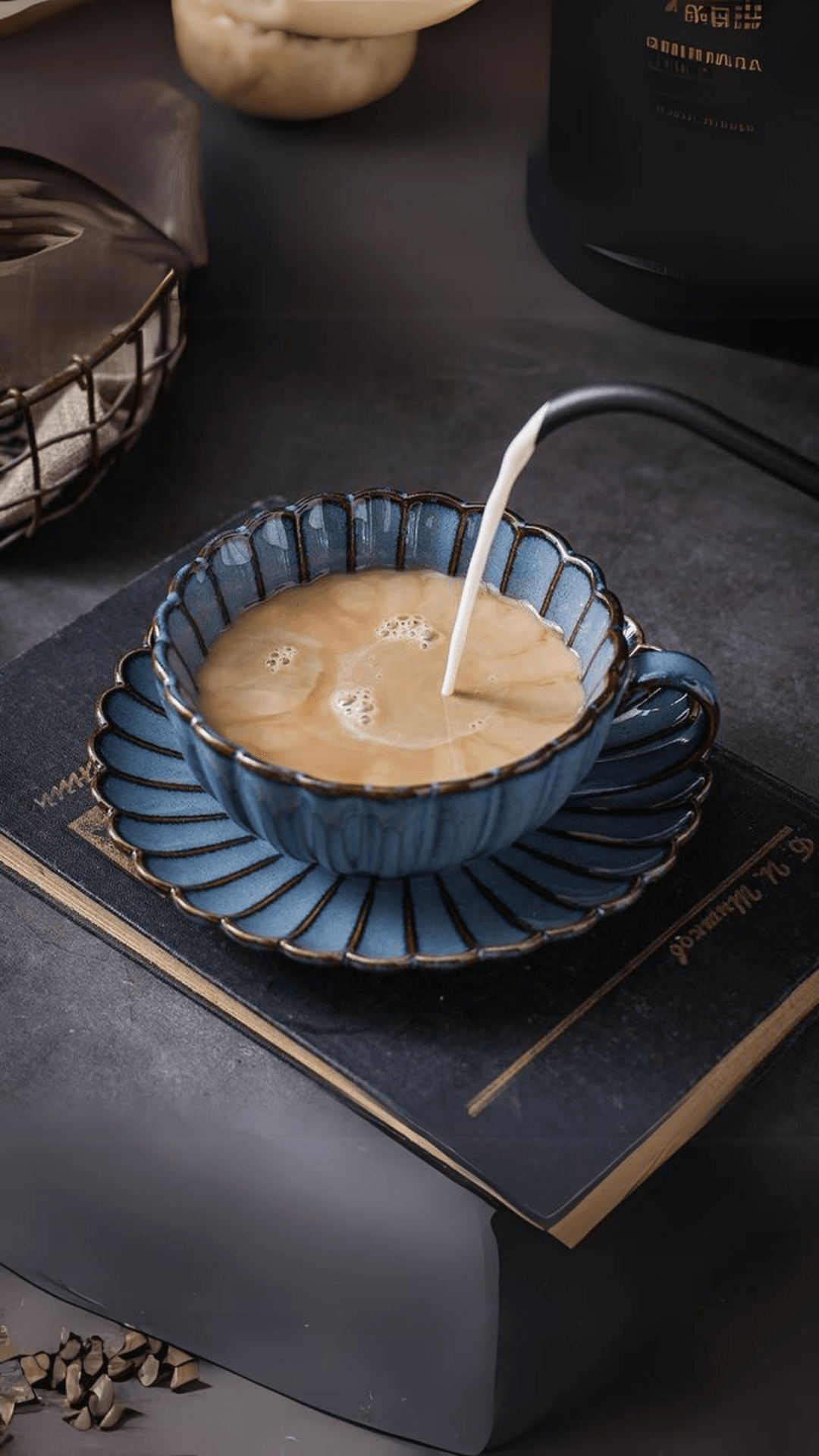 Japanische Keramik Tasse Sienna mit Untertasse