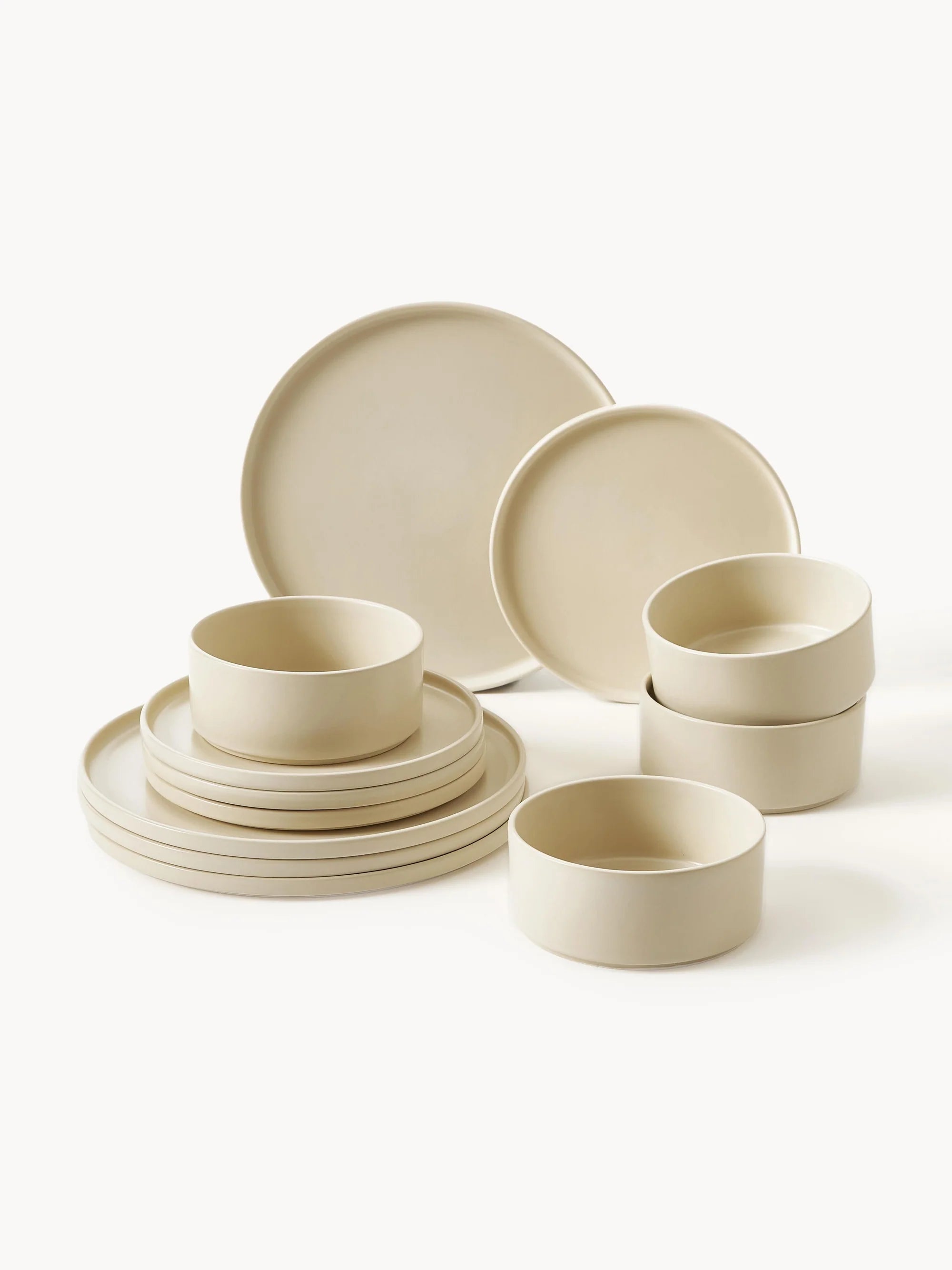 Vise 12/24-teiliges Geschirrset in Cremeweiß