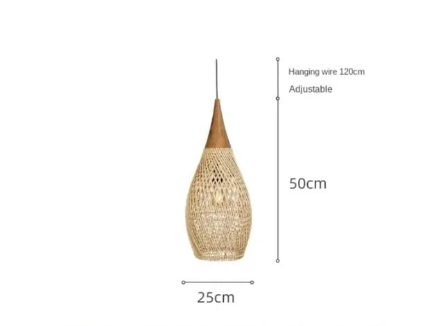 Handgefertigte Rattan Hängelampe im Boho-Stil – Natürliche Pendelleuchte