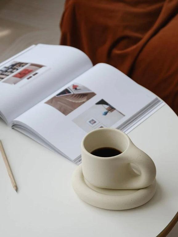 Keramik Tasse Nordic mit Untertasse