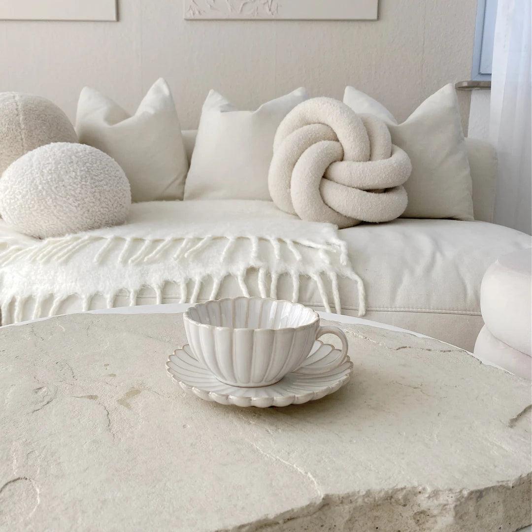 Japanische Keramik Tasse Sienna mit Untertasse